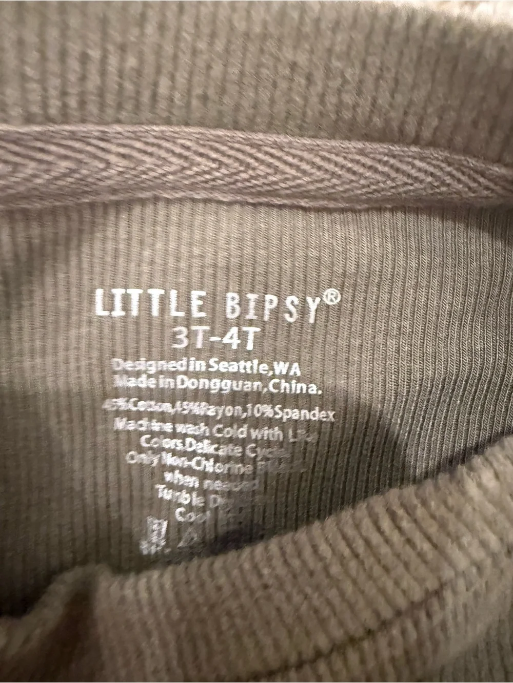 Little Bipsy Olive Green Long-Sleeve Crewneck Tee